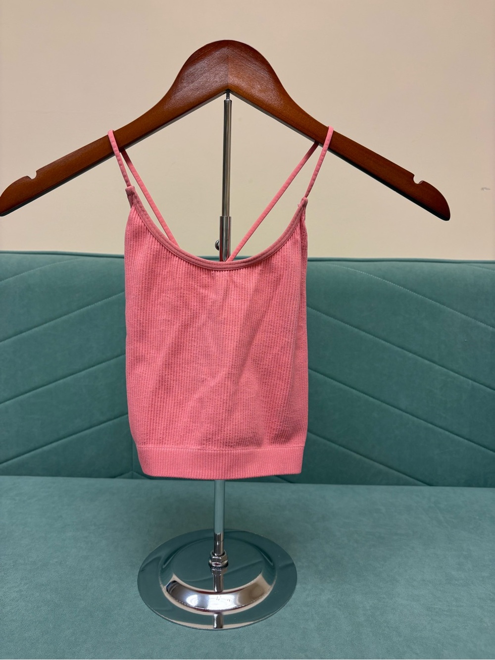 Colsie Pink Ribbed Camisole with Double Straps